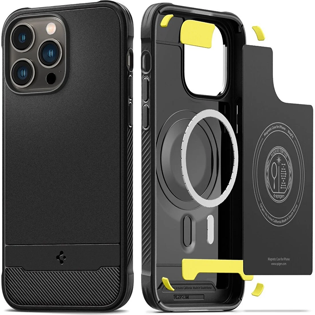 Spigen Apple iPhone 14 Pro Max Kılıf Rugged Armor MagFit (Magsafe Uyumlu) Matte Black - ACS04812
