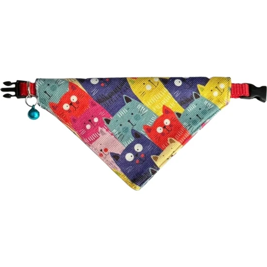 Coco Pet Desenli Fular Bandana Kedi Tasması