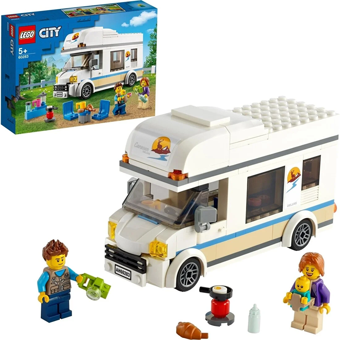 LEGO® City Tatilci Karavanı 60283 - 5 Yaş ve Üzeri Çocuklar İçin 2 Minifigür İçeren Yaratıcı Oyuncak Yapım Seti (190 Parça)